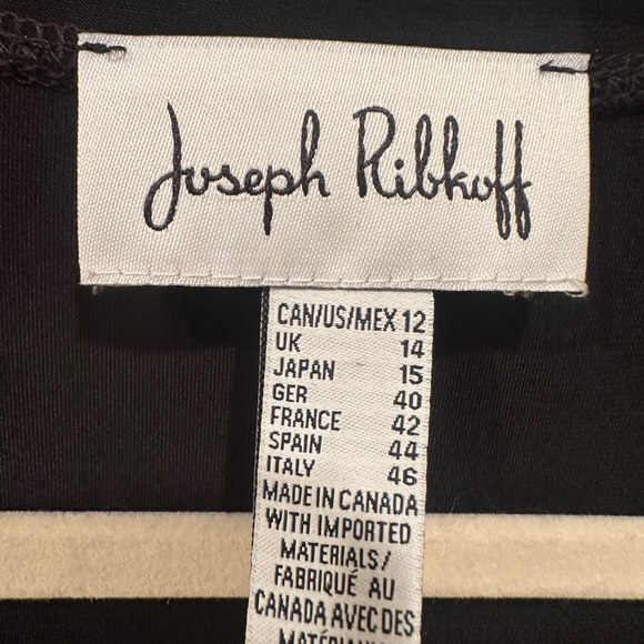 Joseph Ribkoff Black Asymmetrical Top Tunic V Neck 3/4 Sleeves Neutral Sz 12 - Picture 9 of 13